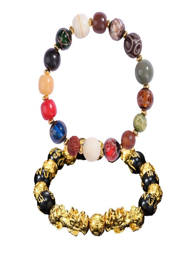 Objuni Couple pi xiu bracelets for men and women to get good luck, beautiful love gifts for the holidays, handmade fengshui bracelets made of lazurite and linden - Image 2